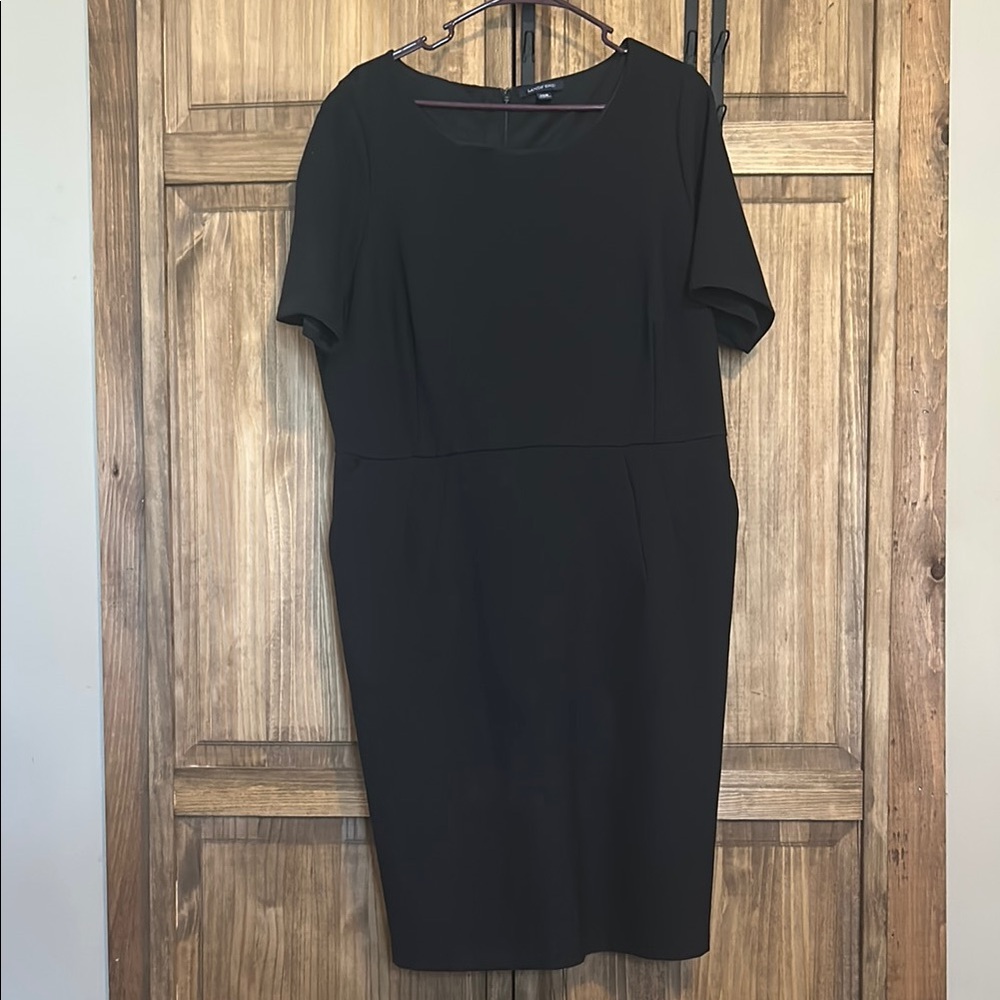 Lands' End Black Sheath Midi Dress for Work